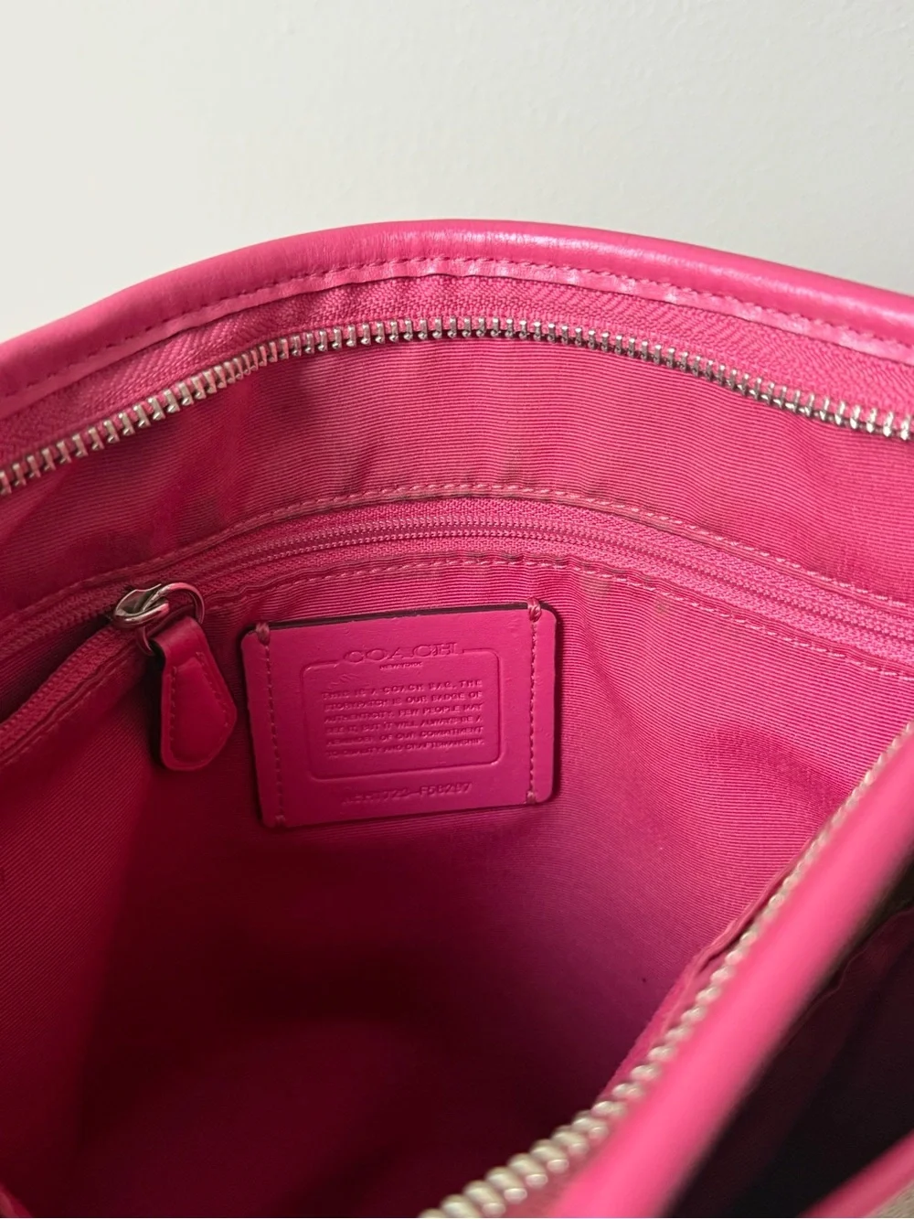 Coach Signature File Crossbody Bag – Khaki/Brown Signature Canvas w/ pink trim